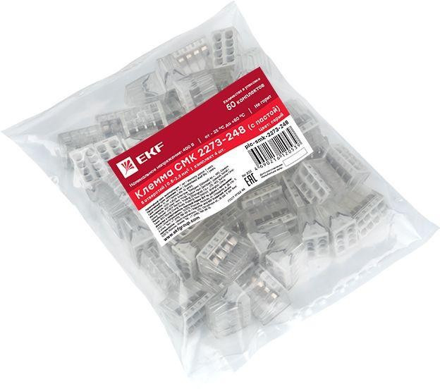 Клемма строительно-монтажная СМК 2273-248 8-проводная 0.5-2.5кв.мм с пастой (уп.50шт) PROxima EKF plc-smk-2273-248 Клемма строительно-монтажная СМК 2273-248 8-проводная 0.5-2.5кв.мм с пастой (уп.50шт) PROxima EKF plc-smk-2273-248