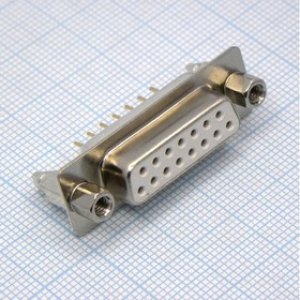 KLS1-221C-15-F-W, (DBS-15F Z+H), D-Sub, розетка на плату