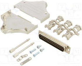 MHDM-37-DMP-K, Разъем D-Sub; PIN: 37; вилка; "папа"; прямой; пайка; на провод; черный