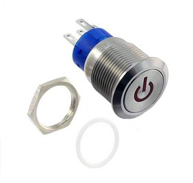 AV1910P312Q04, Pushbutton Switches AV19 SPM 3A POWER LED RED 12V