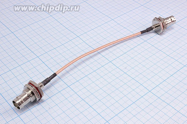 Высокочастотный переходник гнездо BNC на панель на гнездо BNC на панель, кабель RG316, длина0.15 м; Q-15783 шнур гн BNC пан-гн BNC пан\0,15м