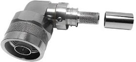 EZ-300-NMH-RA-X, RF Connectors / Coaxial Connectors N-male (plug) right angle, crimp connector, non-solder pin, no braid trim EZ-300-NMH-RA-X, RF Connectors / Coaxial Connectors N-male (plug) right angle, crimp connector, non-solder pin, no braid trim