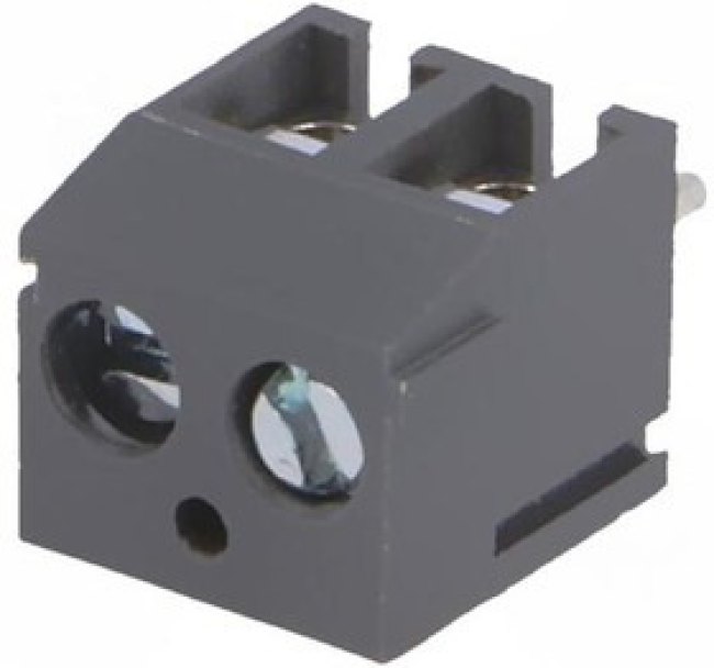 TB-3.8-P-2P-GY, Зажимная рейка для печатных плат, угловой 90°, 3,81мм, на PCB TB-3.8-P-2P-GY, Зажимная рейка для печатных плат, угловой 90°, 3,81мм, на PCB