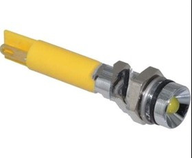 Q6R1CXXY12E, LED Panel Mount Indicators INDICATOR 12V 6MM RECESSED YELLOW