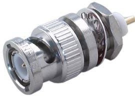 12_BNC-50-0-1/133_NE, RF Connectors / Coaxial Connectors BNC straight bulkhead receptacle plug(m)