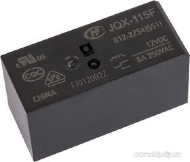 HF115F/012-2ZS4 = RT424012 = 6-1393243-3 (12VDC/ 8A, 250VAC,2пер.) реле