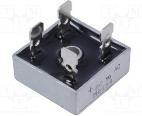 MB154, Диодный мост: однофазный, Urmax: 400В, If: 15А, Ifsm: 300А, MB-25
