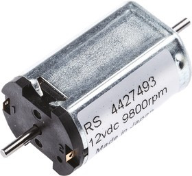 Brushed DC Motor, 1.4 W, 12 V dc, 0.25 Ncm, 9800 rpm