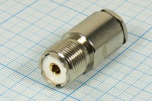 Гнездо UHF на кабель RG58, прижимное, позолоченный центральный контакт; №1118 гн UHF\RG58\\\ Гнездо UHF на кабель RG58, прижимное, позолоченный центральный контакт; №1118 гн UHF\RG58\\\
