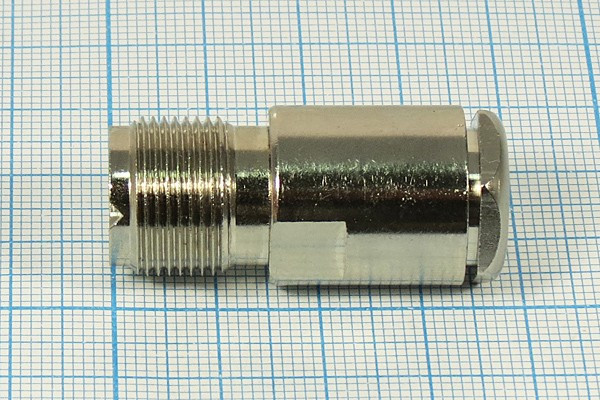 Гнездо UHF на кабель RG58, прижимное, позолоченный центральный контакт; №1118 гн UHF\RG58\\\