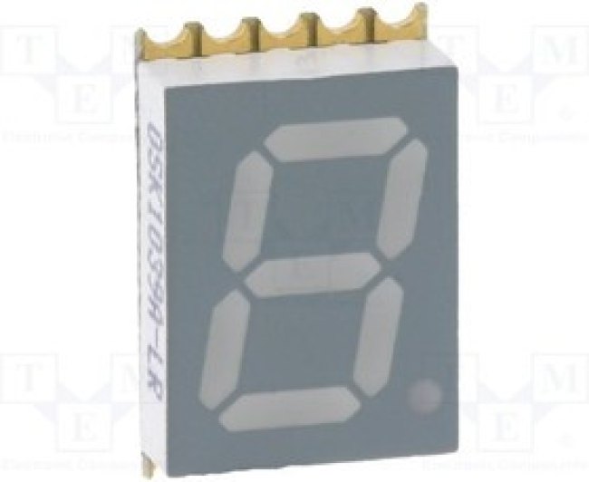 OSK1039A-LR, Дисплей: LED, 7-сегментный, 10мм, 0,39", II.зн: 1, красный, 4-15мкд