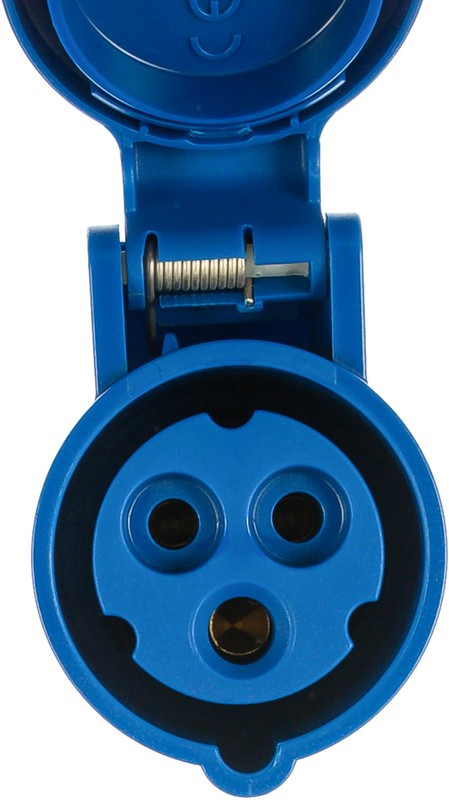 213-6, Разъем Pin &amp; Sleeve, 16 А, 230 В, Монтаж на Кабель, Гнездо, 2P+E, Синий