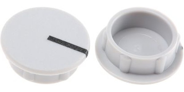 C151-GRY, 15mm Grey Potentiometer Knob Cap, C151-GRY