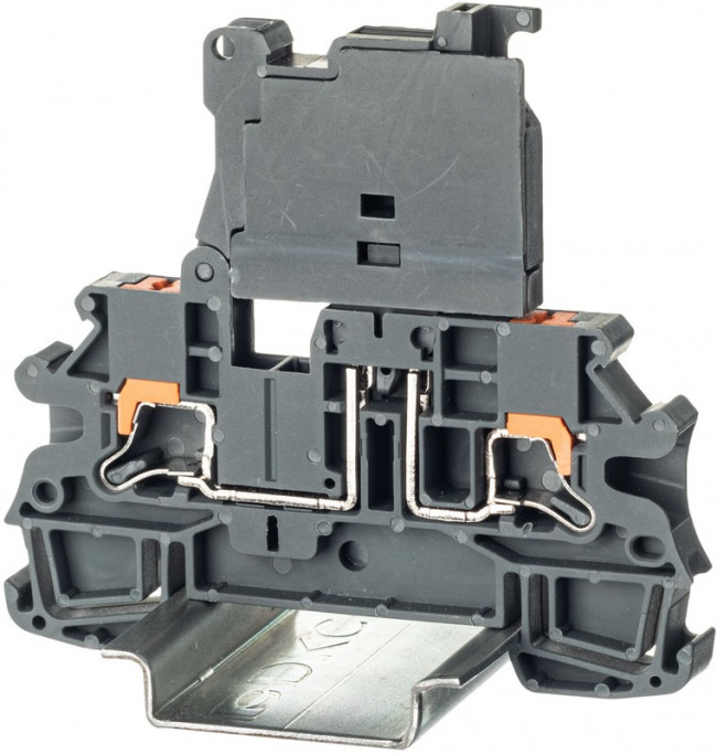 Клемма для предохранителя зажим push-in 2 точки подключения 4кв.мм сер. DKC IPR-4-HESI