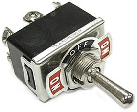 KN3(C)-203 on-off-on, Тумблер трехпозиционный двухполюсный KN3(C)-203, 53х19.8х33 мм, ON-OFF-ON, DPDT C/O, 6 А, 250 В, 50 мОм, 6 контактов,