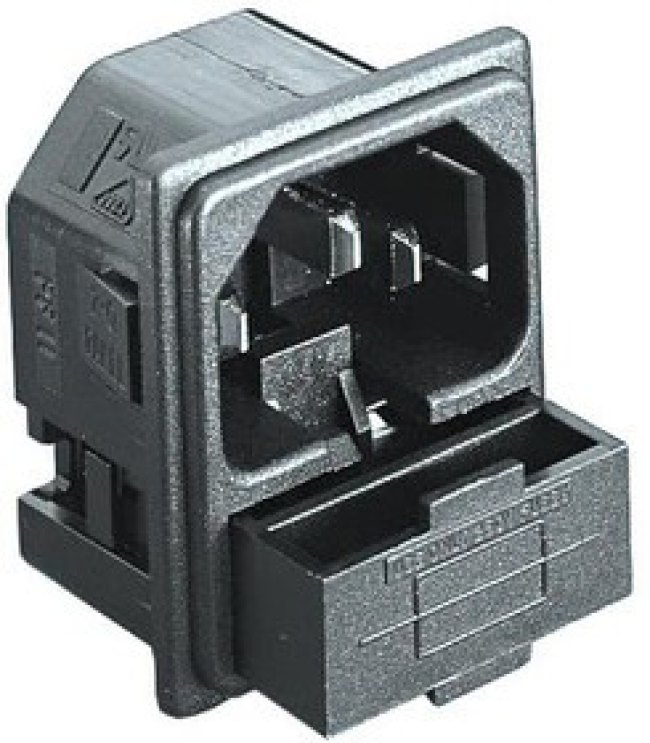 PF0011/10/PC, AC Power Entry Modules Snap Fit IEC Fused Inlet