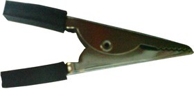 AG-027-B, Зажим "Крокодил" с изолятором черный, 10А