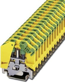 0790556, OTTA2.5-PE Series Green, Yellow Feed Through Terminal Block, Single-Level, Bolt Termination