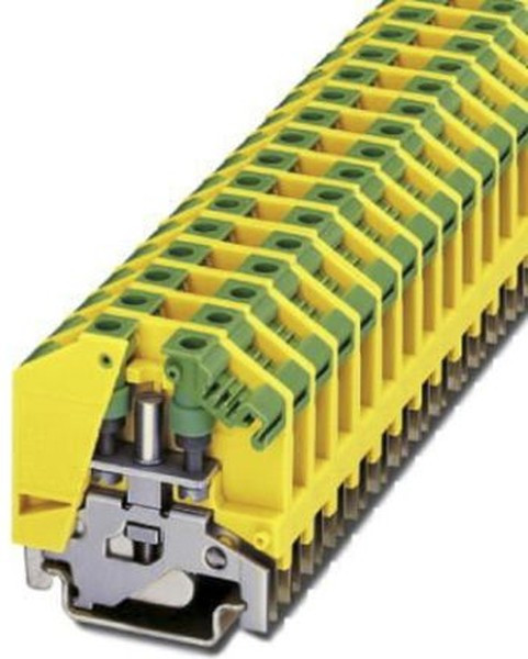 0790556, OTTA2.5-PE Series Green, Yellow Feed Through Terminal Block, Single-Level, Bolt Termination