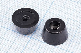 RL-SR-21x15x12, Ножка приборная коническая, армированная шайбой, ø21мм, высота 12мм; Q-15717 ножка прибор 21x12\h- 5,5/отв 4,0\резин\конус\