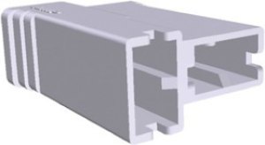 926522-2, Positive Lock .250 2 Way Nylon Crimp Terminal Housing, 6.35mm Tab Size, Natural