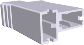 926522-2, Positive Lock .250 2 Way Nylon Crimp Terminal Housing, 6.35mm Tab Size, Natural