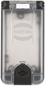 39500000300, Heavy Duty Power Connectors Han-Port Frame, Plastic, Transparent Plastic Cover