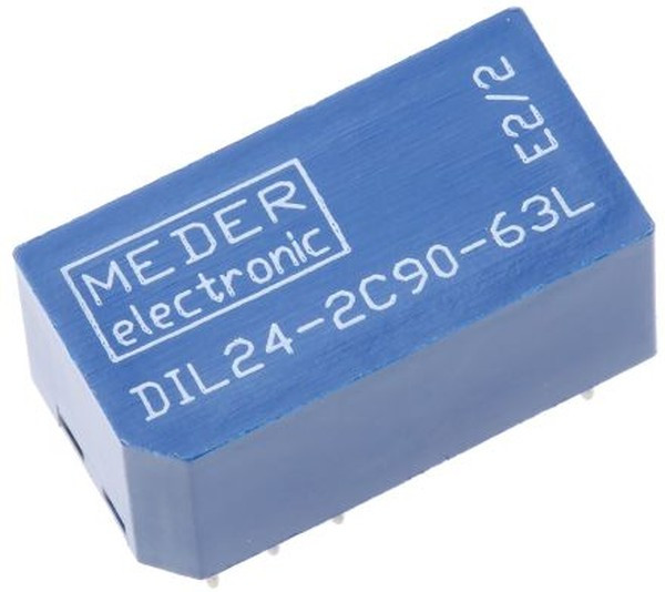 DIL24-2C90-63L, PCB Mount Reed Relay, 24V dc Coil, DPDT, 175V dc Max, 0.5 A Max, 2000