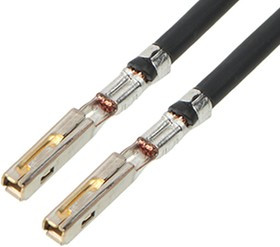 216300-1225, Rectangular Cable Assemblies MX150 F-F 450MM 14 AWG LEADS BK Au