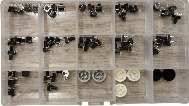 Кнопочный выключатель, 12 типов по 4 шт.