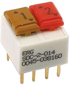 ED57673, 2 Way Through Hole DIP Switch SPST