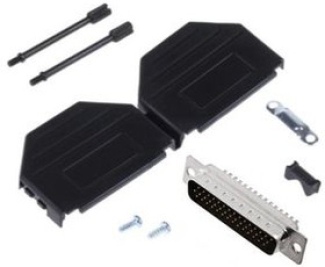 MHDPPK25-HD44MS-K, D-Sub Connector Kit, DB-44 Plug, Solder, Polyamide 6.6