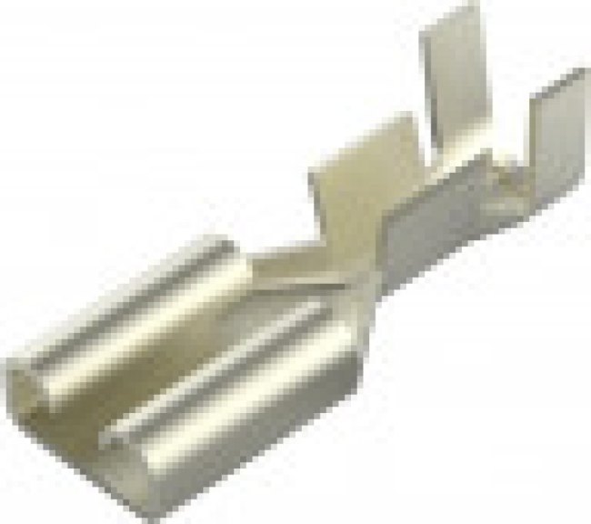 63850-1, FASTON .187 Uninsulated Female Spade Connector, Receptacle, 4.75 x 0.81mm Tab Size, 0.5mm² to 1.3mm²