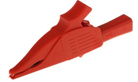 XDK-1033P-22, Зажим "крокодил"; 19А; красный; Диап.захвата: макс.39,5мм