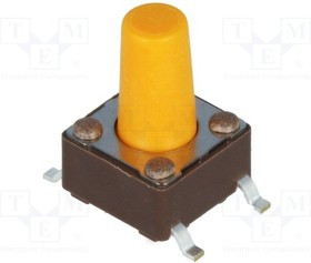 DTSM-65S-V-B, Микропереключатель, 1, SPST-NO, 0,05A/12ВDC, SMT, 3,2Н, 6,2x6,2мм