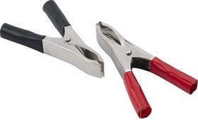 Зажимы "крокодилы" 50А 100мм 2шт(красный+черный) AV-010203