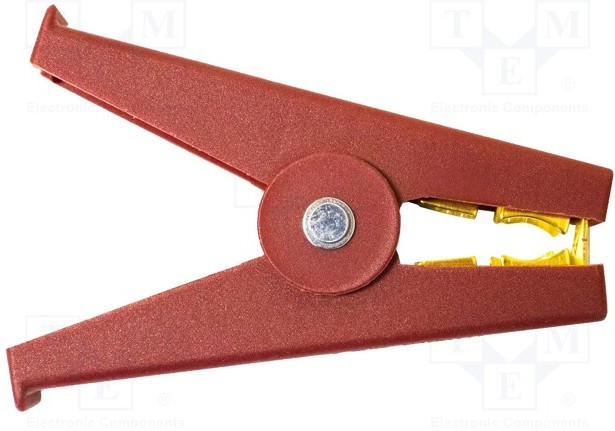 BU-108K-2, Зажим "крокодил" Кельвина; 50А; Диап.захвата: макс.32мм; красный BU-108K-2, Зажим "крокодил" Кельвина; 50А; Диап.захвата: макс.32мм; красный