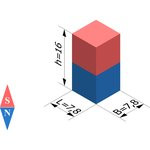 Ферритовый магнит прямоугольник 7.8х7.8х16 мм