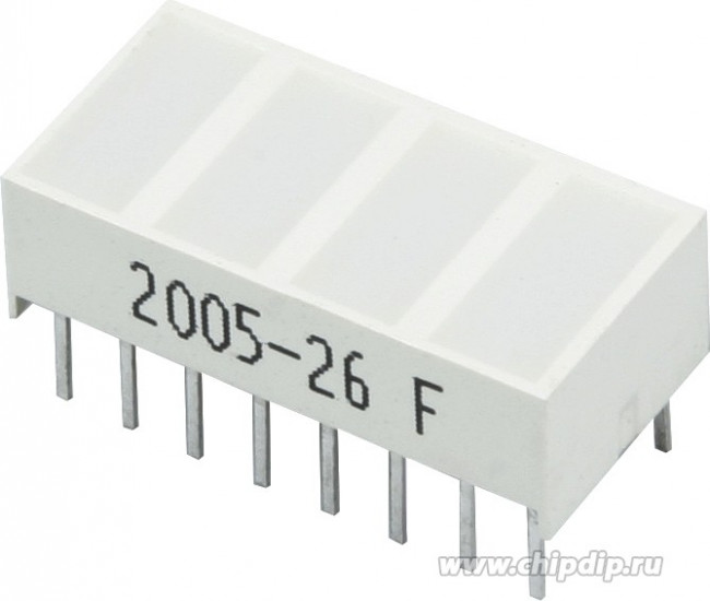 KB-2620EW, Светодиодный модуль 4хLEDх8,89х3,81мм/ красный/ 625нм/12-50мкд/белый матовый KB-2620EW, Светодиодный модуль 4хLEDх8,89х3,81мм/ красный/ 625нм/12-50мкд/белый матовый