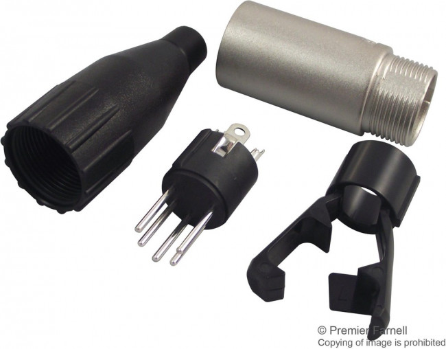 AC5M, XLR Connectors 5 Pole XLR Male Cable Connector Machined Contacts Nickel Finish