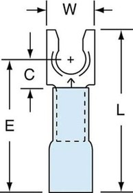 MH14-10FLK, Terminals Locking Fork 16-14 AWG Size 10