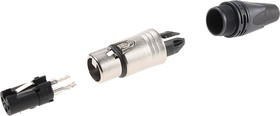 NC3FXX-HA, Cable Mount XLR Connector, Female, 50 V, 3 Way, Silver Plating