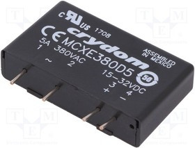 MCXE380D5, Реле: полупроводниковое, Uупр: 15-32ВAC, 5А, 48-530ВAC, THT, SIP