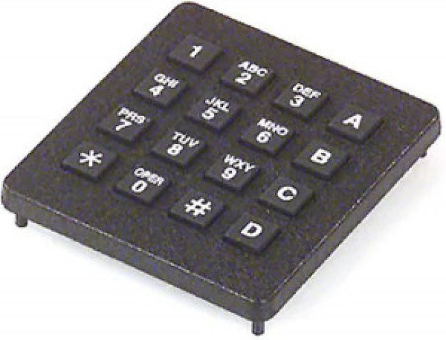 96BB2-056-F, Input Devices Keypad 4x4 White phone Legend/Black