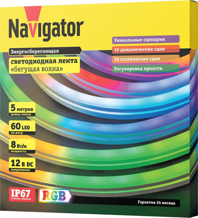 СД Лента Navigator 14 475 NLS-5050RGBM60-8- IP67-12V-NEONLED СД Лента Navigator 14 475 NLS-5050RGBM60-8- IP67-12V-NEONLED
