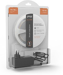 Gauss Лента Basic в комплекте 12V 14,4W/m 1400lm/m 3000K IP20 LED 5m 1/50