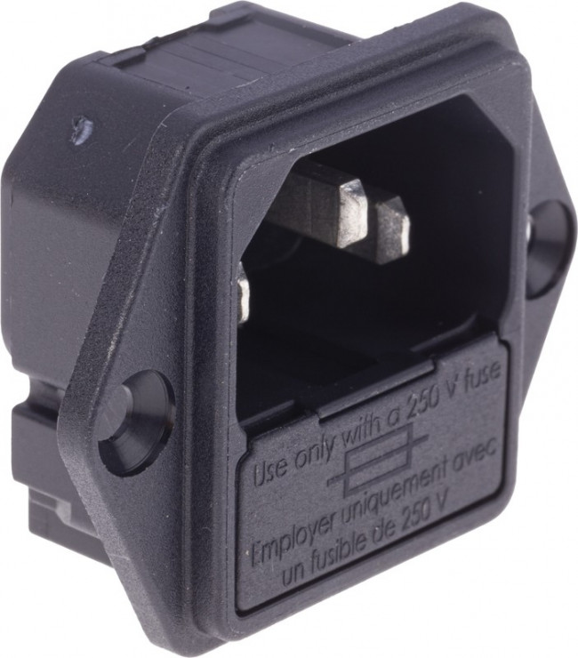 6200.2300, AC Power Entry Modules SCREW 1-POLE .250 QC Socket and fusedrawr