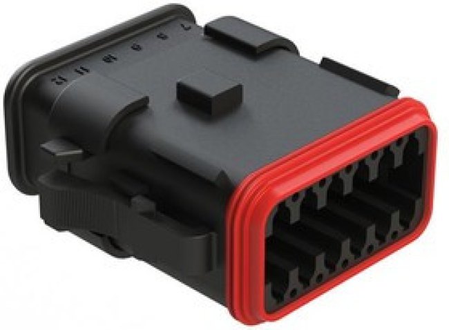 AT06-12SA-SRBK, Automotive Connectors Plug 12-Way Strain Relief Black