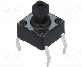 DTS644K, Микропереключатель TACT, SPST-NO, Положения 2, 0,05A/12ВDC, THT DTS644K, Микропереключатель TACT, SPST-NO, Положения 2, 0,05A/12ВDC, THT