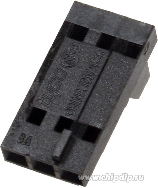 104257-2, Вилка, провод-плата, "мама", PIN 3, без контактов, 2,54мм 104257-2, Вилка, провод-плата, "мама", PIN 3, без контактов, 2,54мм